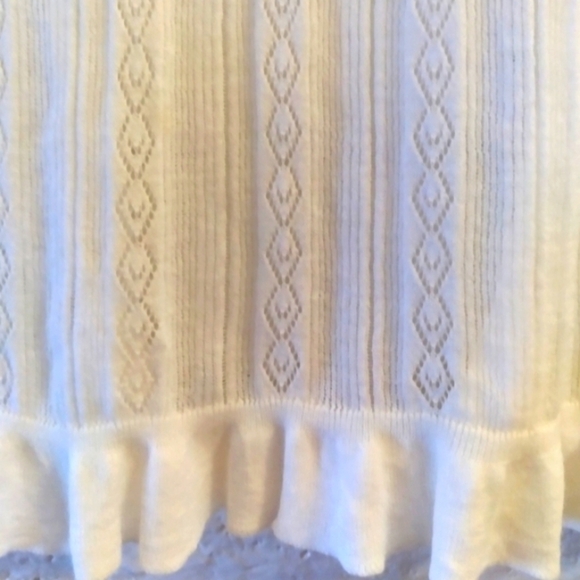 LOFT  Ivory Crochet Knit Open Front Lightweight Cardigan - Picture 6 of 7